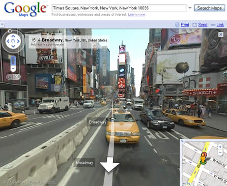 Google Street View of Time Square, NYC